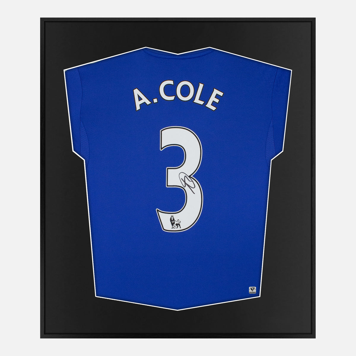 Framed Ashley Cole Signed Chelsea Shirt, Blue Home [Lite] — Authentic signature with NFC and COA | The Vault