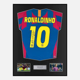 Framed Ronaldinho Signed Barcelona Shirt 2005-06 Final [Classic]
