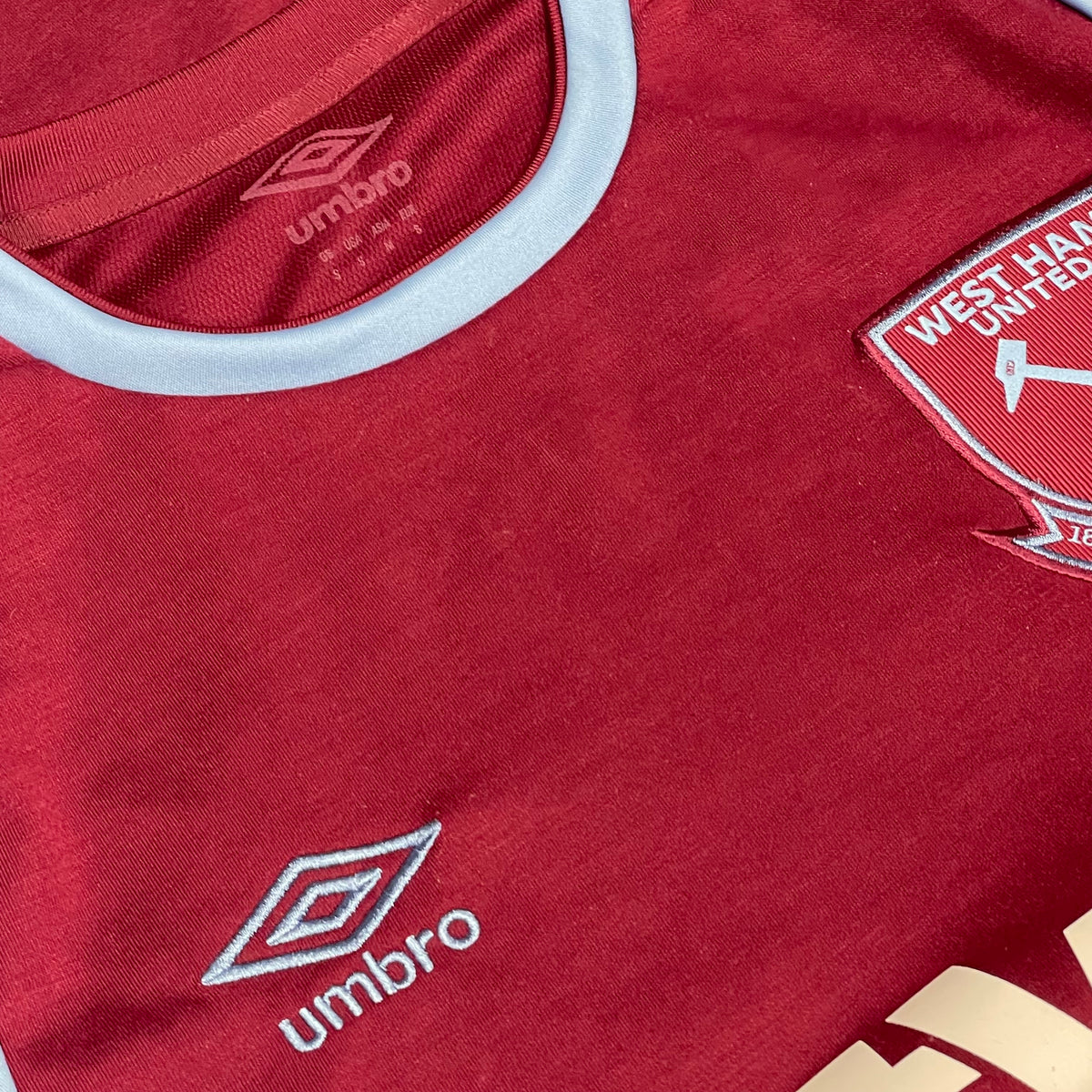 2020-21 West Ham Home Shirt [Excellent] S — Looking after your West Ham United Home jersey | The Vault