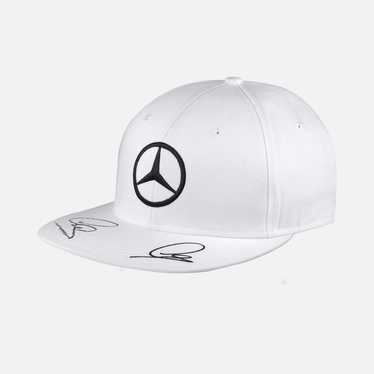 Lewis Hamilton Signed Mercedes AMG Petronas F1 Team Cap [White] — Shelf-ready collectible with optional framed wall display | The Vault