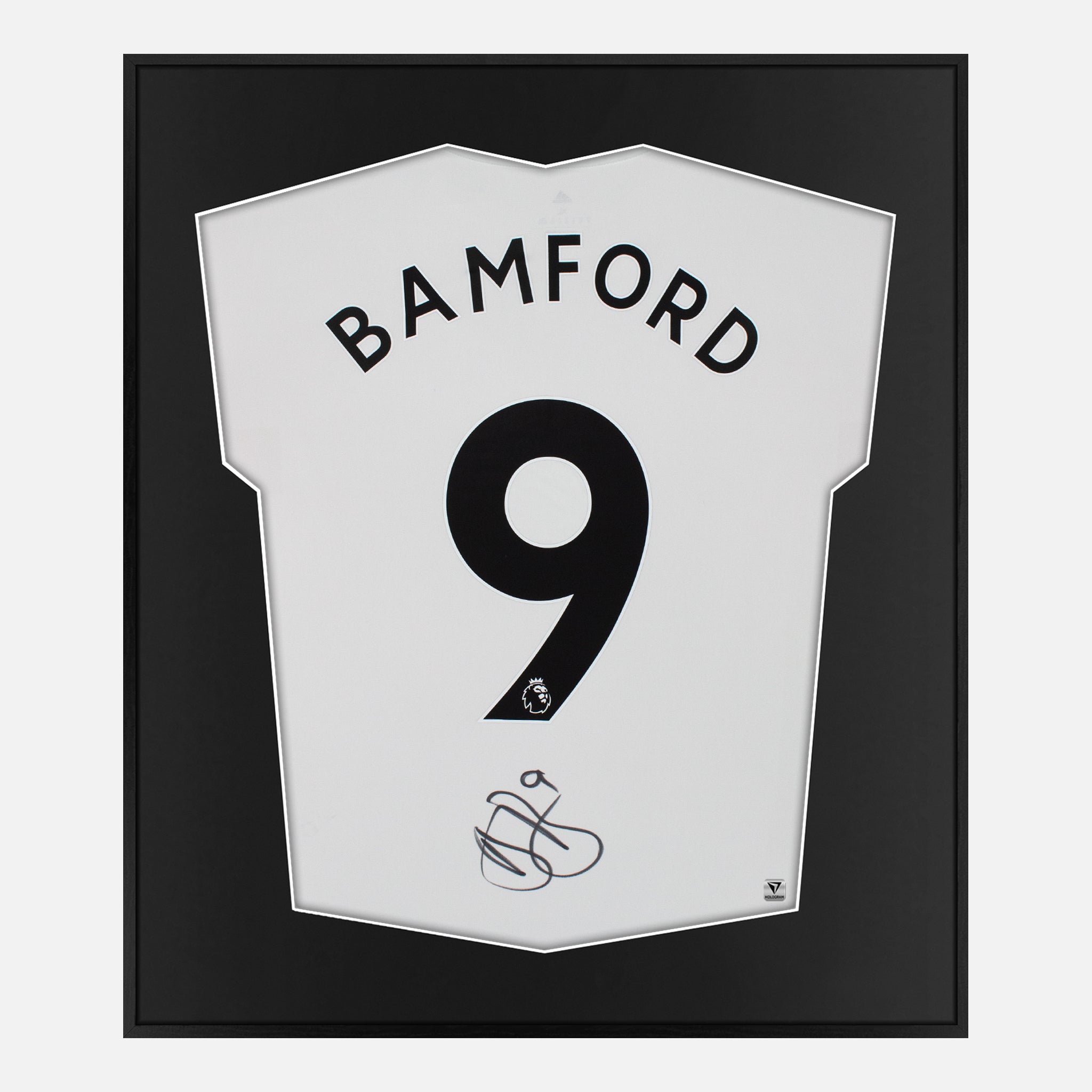 Framed Patrick Bamford Signed Leeds United Shirt 202223 Home [Mini