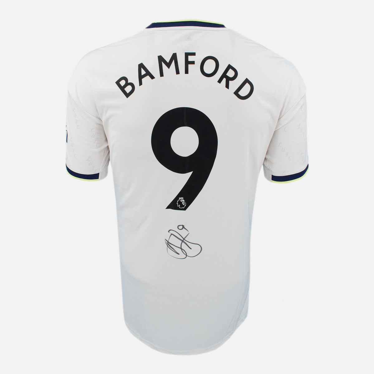 Patrick Bamford Signed Leeds United Shirt 2022-23 Home [9] — Leeds United signed shirt from the 2022 to 2023 season | The Vault