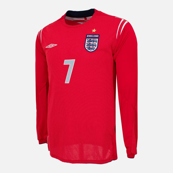 2004-06 England Away Shirt Beckham 7 long sleeve [Perfect] L