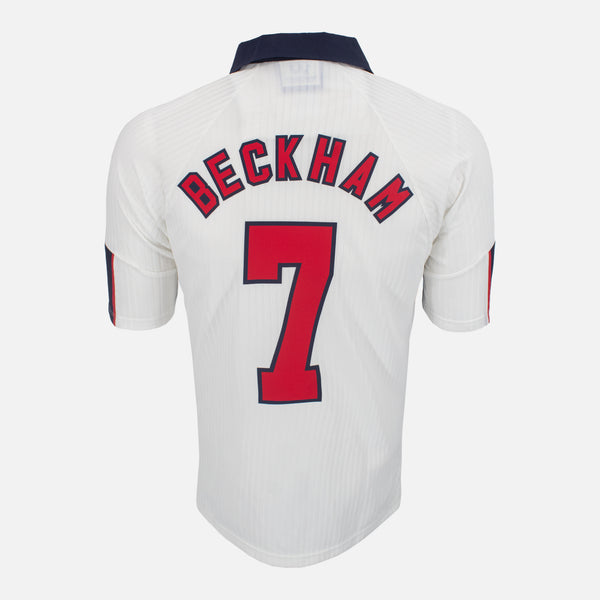 1997-99 England Home Shirt Beckham 7 [Perfect] M
