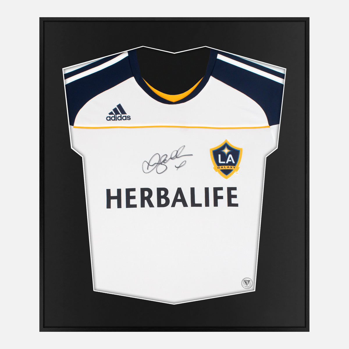 Framed Beckham Signed Shirt, LA Galaxy Home White [Lite] — Authentic signature with NFC and COA | The Vault