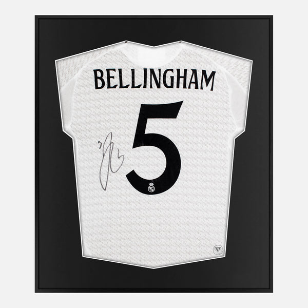 Framed Bellingham Signed Shirt, Rare Autograph, Real Madrid Home [Lite]