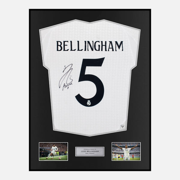 Framed Jude Bellingham Signed Real Madrid Shirt Home [Classic]