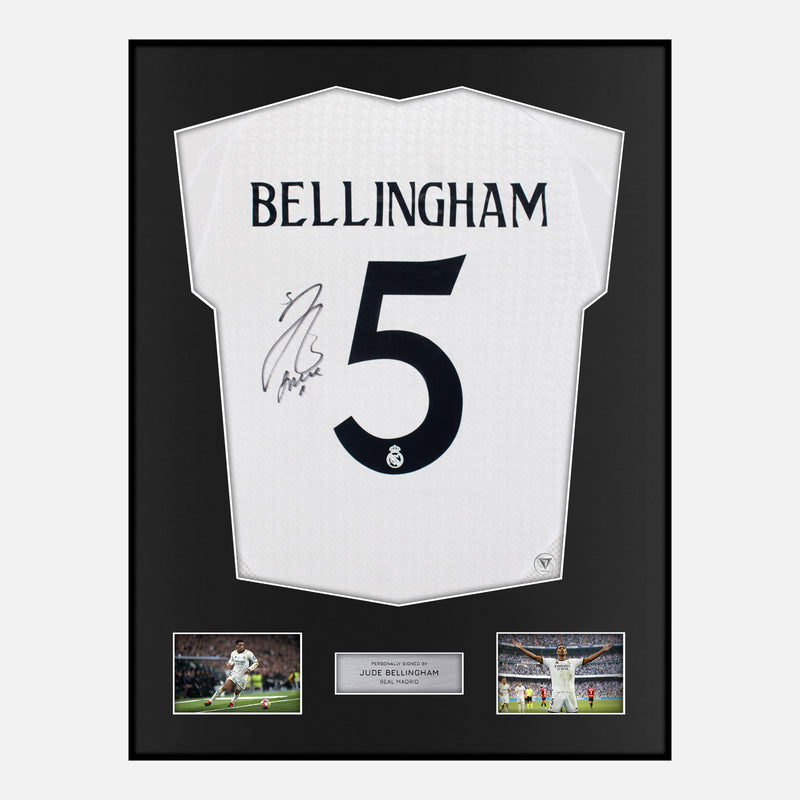 Framed Jude Bellingham Signed Real Madrid Shirt Home [Classic]