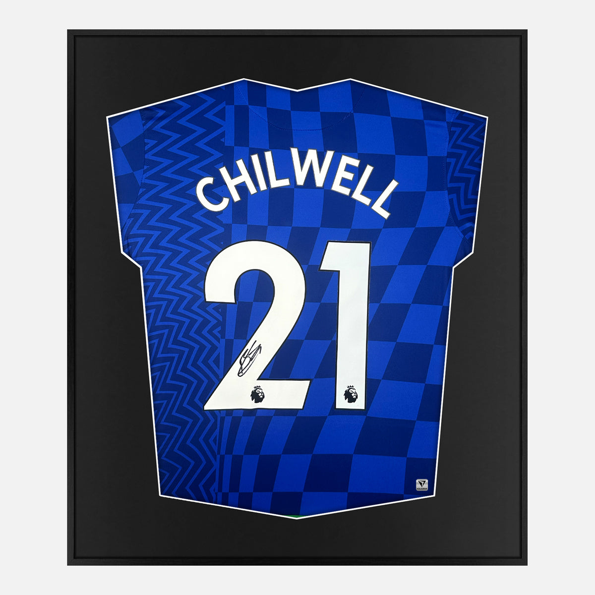 Framed Chilwell Signed Chelsea Shirt, New, Home, Blue [Lite] — Authentic signature with NFC and COA | The Vault