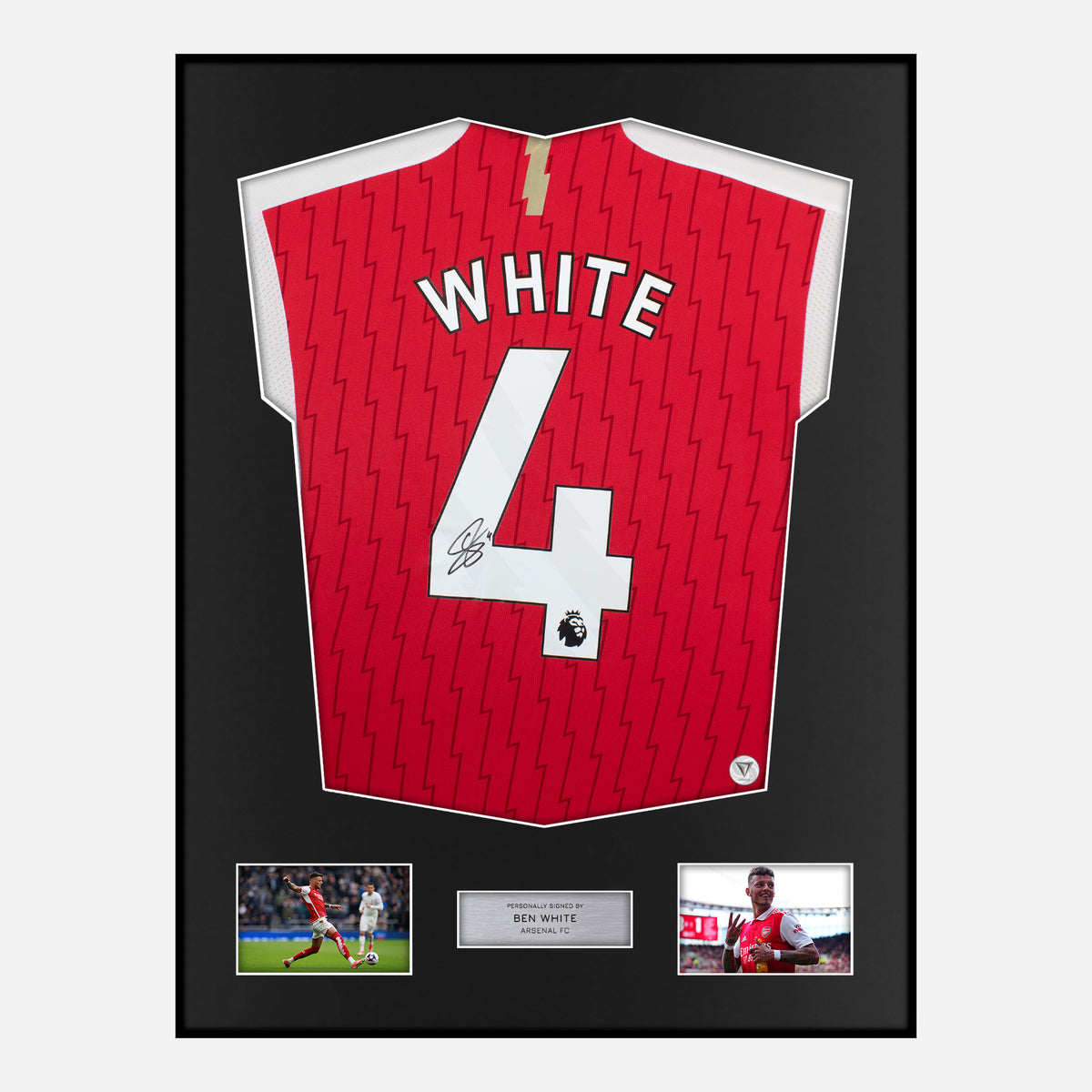 Framed Ben White Signed Arsenal Shirt 2023-24 Home [Classic] — Verified autograph with NFC and certificate | The Vault
