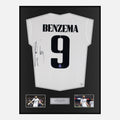 Framed Karim Benzema Signed Real Madrid Shirt Home 2022-23 [Classic]