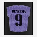 Framed Karim Benzema Signed Real Madrid Kit Away 2022-23 [Lite]