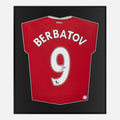 Framed Berbatov Signed Manchester United Shirt, Number 9 Home [Lite]