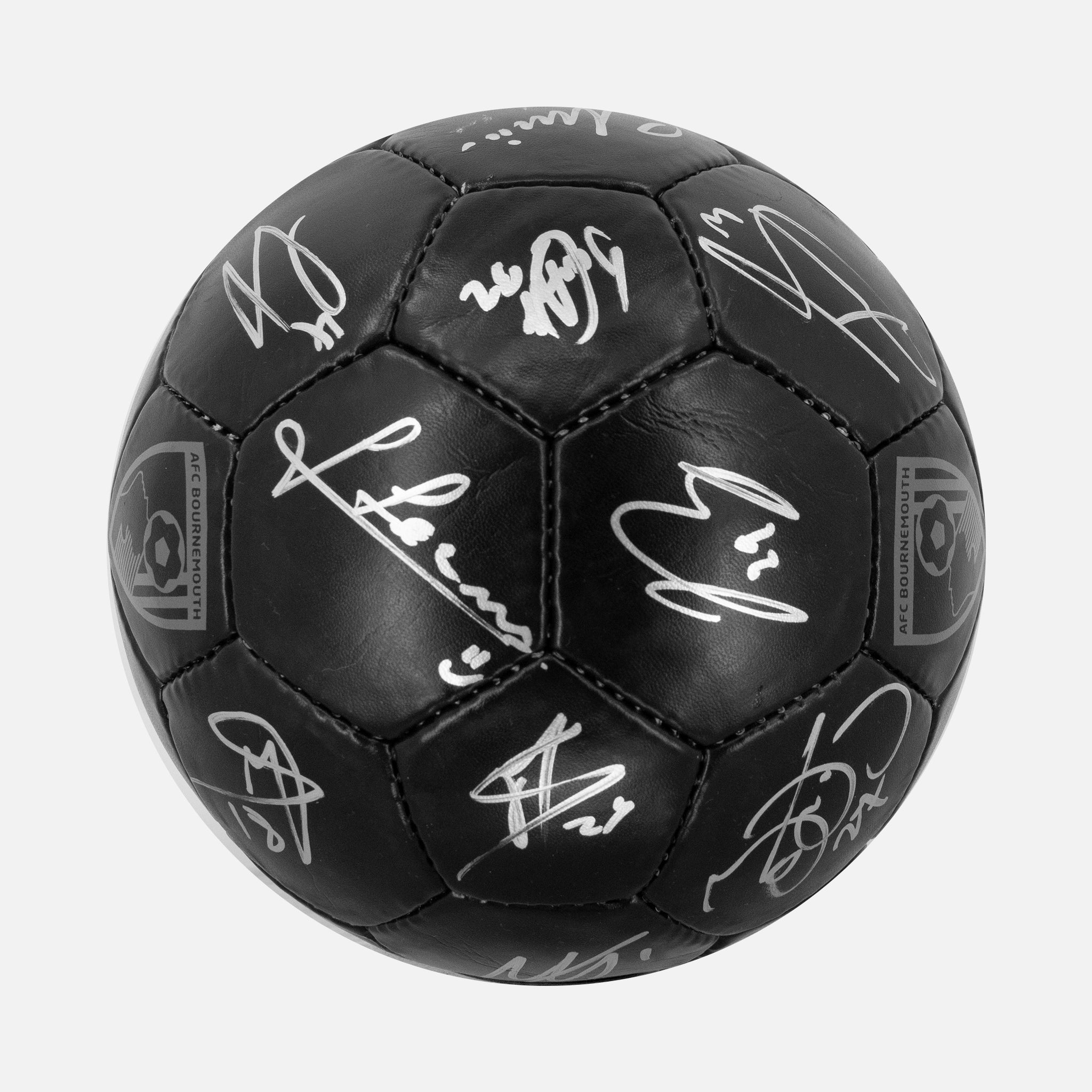 Squad Signed Bournemouth Ball Shadow Football Black [16 Autographs] New The Vault
