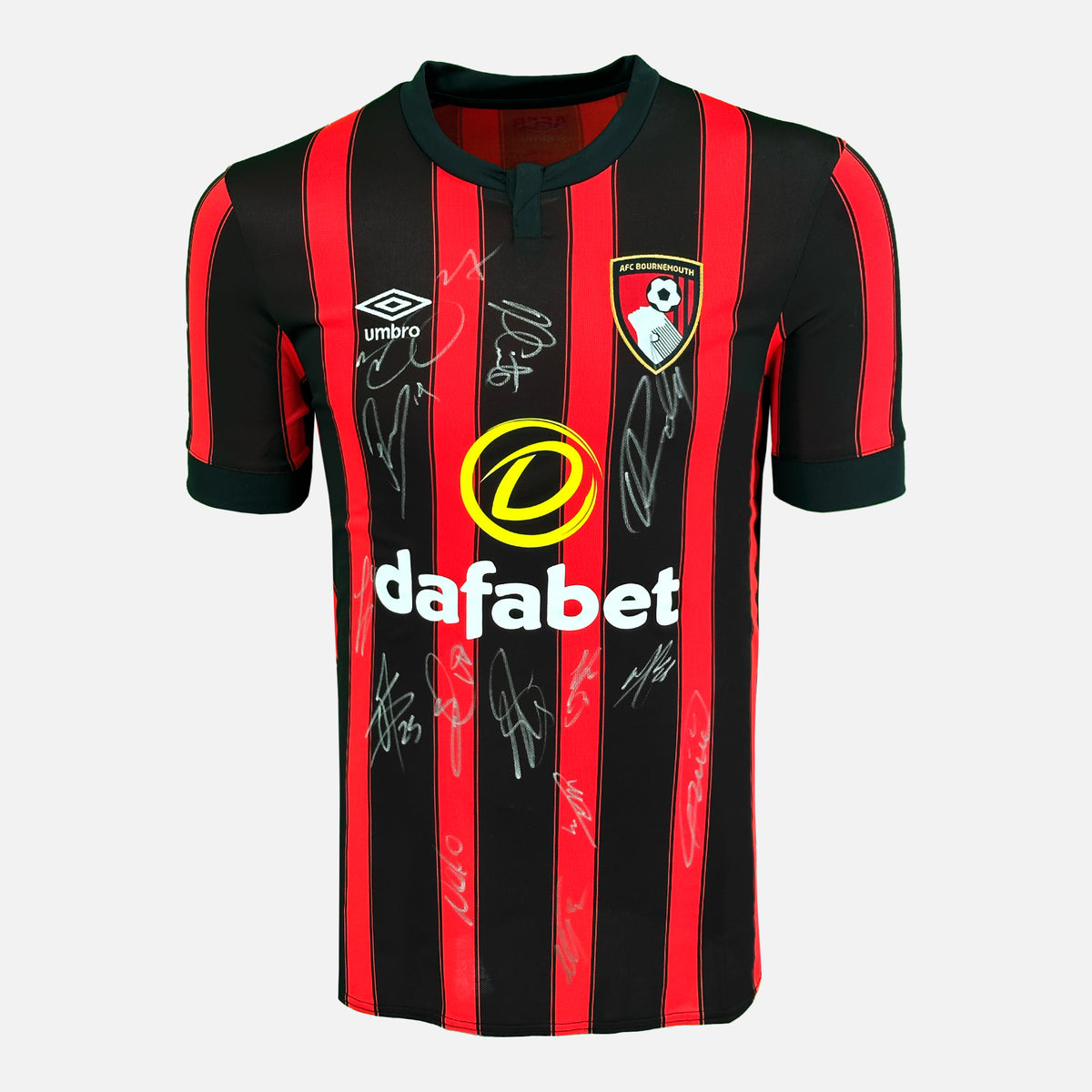 Squad Signed Bournemouth Shirt 2023-24 Home [14 Autographs] — Bournemouth signed shirt from the 2023 to 2024 season | The Vault