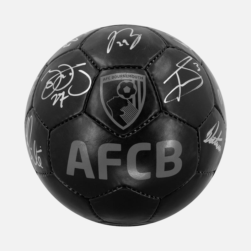 Squad Signed Bournemouth Ball Shadow Football Black [16 Autographs]