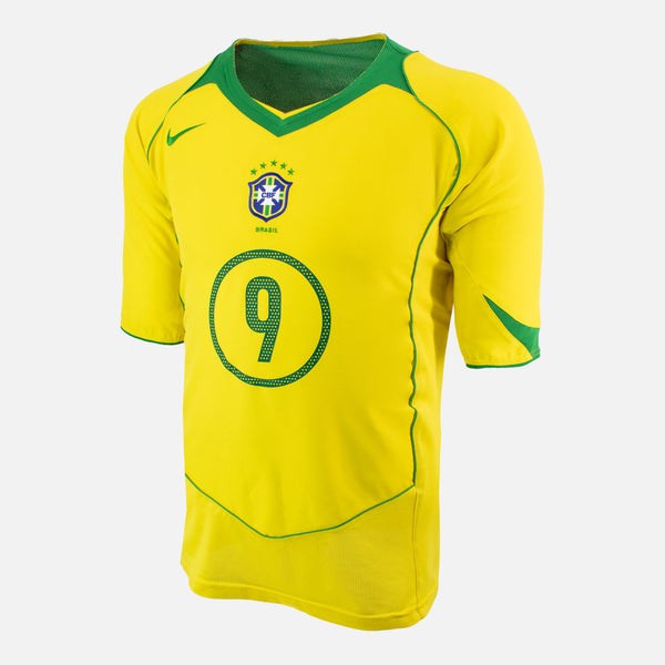 2004-06 Brazil Home Shirt Ronaldo 9 [Good] L