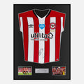 Framed Toney & Marcondes Signed Brentford Shirt 2021 Play-Off Final [Classic]