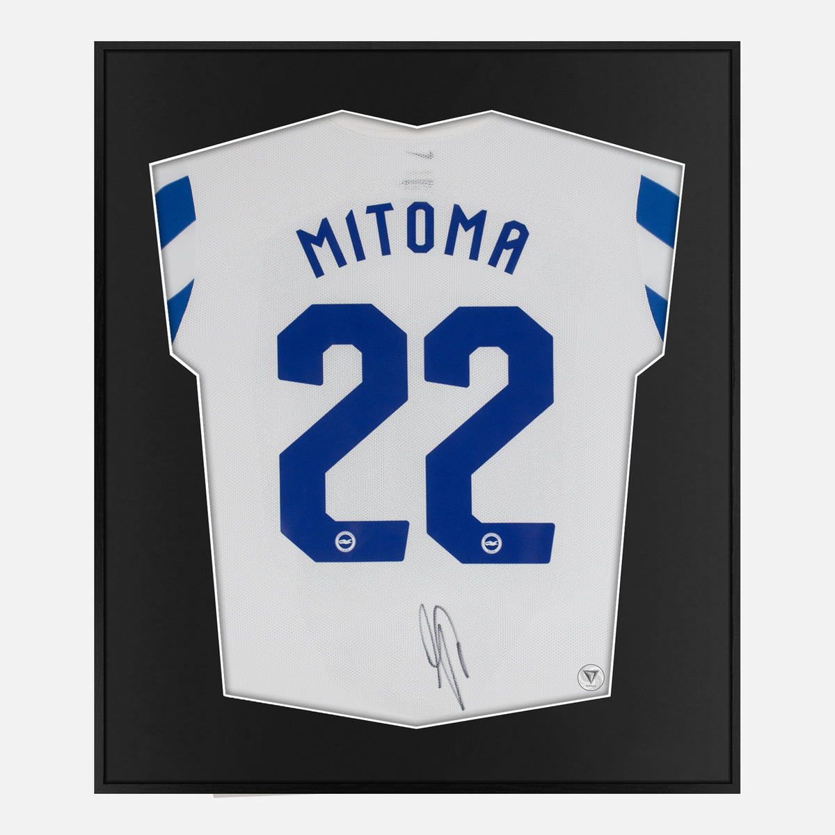 Framed Mitoma Signed Brighton & Hove Albion Shirt 22 [Lite] — Authentic signature with NFC and COA | The Vault