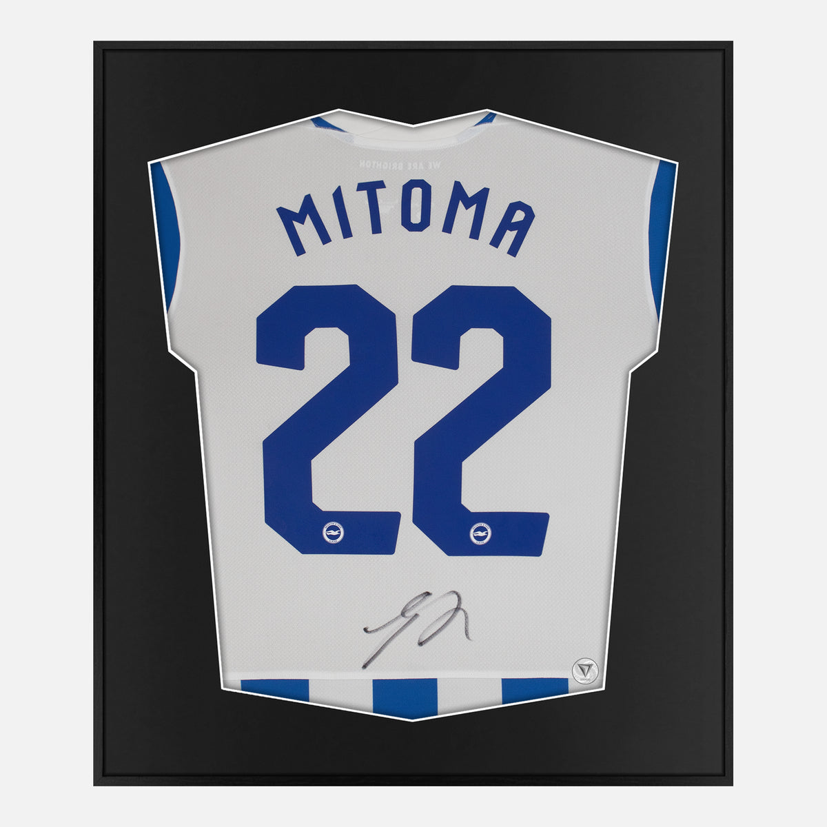 Framed Mitoma Signed Shirt, Brighton & Hove Albion [Lite] — Authentic signature with NFC and COA | The Vault