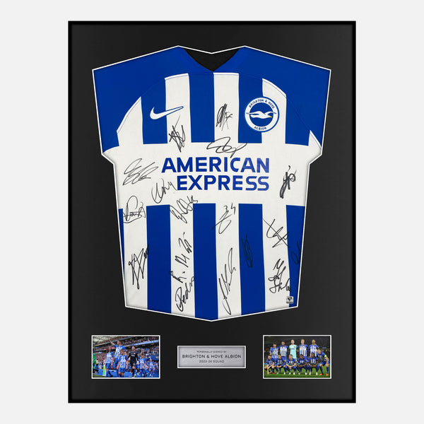 Framed Squad Signed Brighton & Hove Albion Shirt 2023-24 Home [Modern]