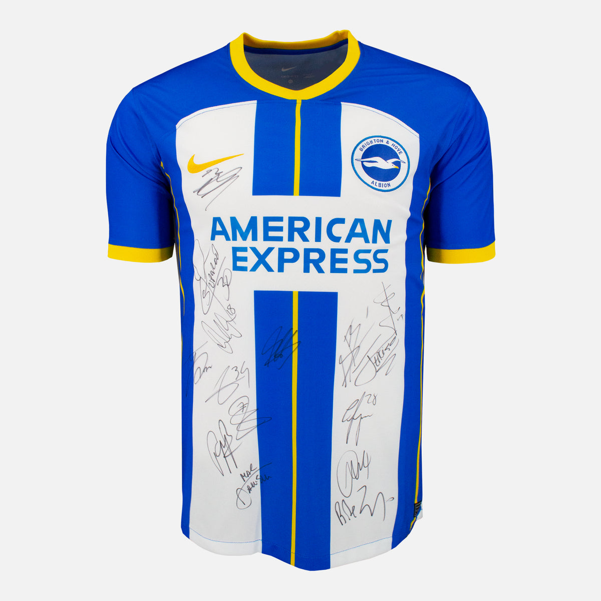Squad Signed Brighton & Hove Albion Shirt 2022-23 Home [15 Autographs] — Brighton & Hove Albion signed shirt from the 2022 to 2023 season | The Vault