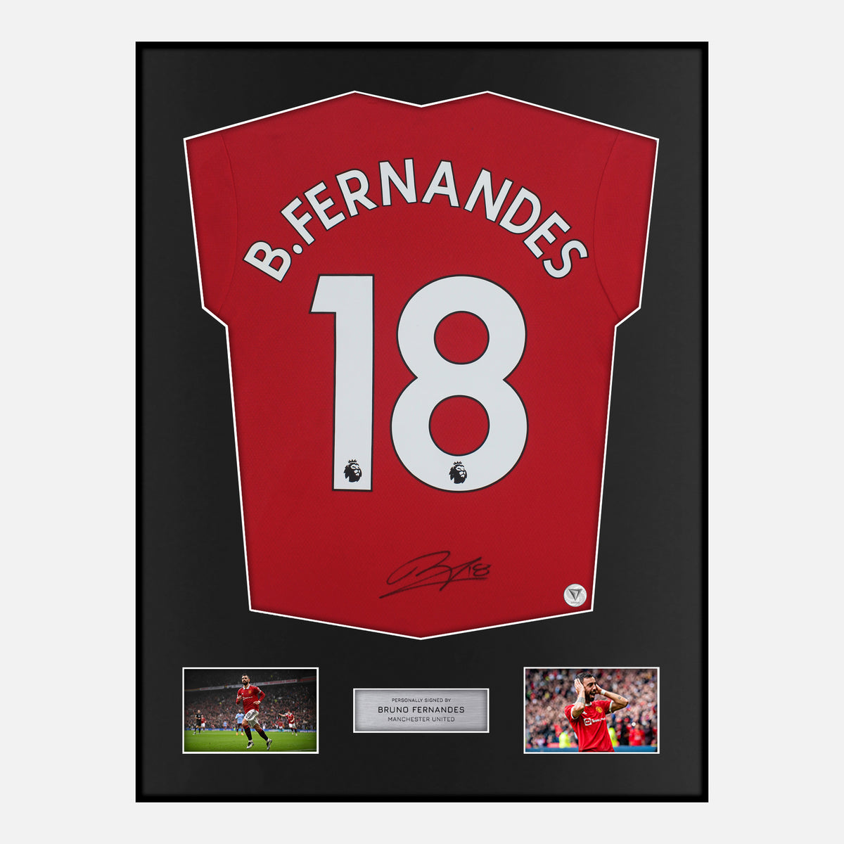 Framed Bruno Fernandes Signed Manchester United Shirt Home 2019-20 [Classic] — Verified autograph with NFC and certificate | The Vault