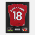 Framed Bruno Fernandes Signed Manchester United Shirt Home 2019-20 [Classic]