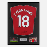 Framed Bruno Fernandes Signed Manchester United Shirt Home 2019-20 [Classic]