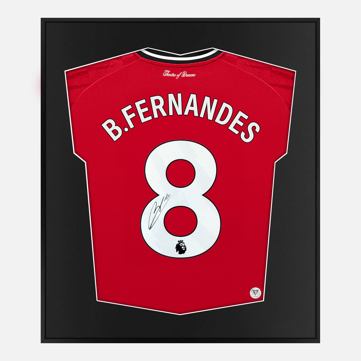 Framed Bruno Fernandes Signed Shirt, Manchester United Frame [Lite] — Lite framed Manchester United shirt signed by Bruno Fernandes | The Vault
