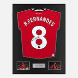 Framed Bruno Fernandes Signed Manchester United Shirt Home 2025-26 [Classic]