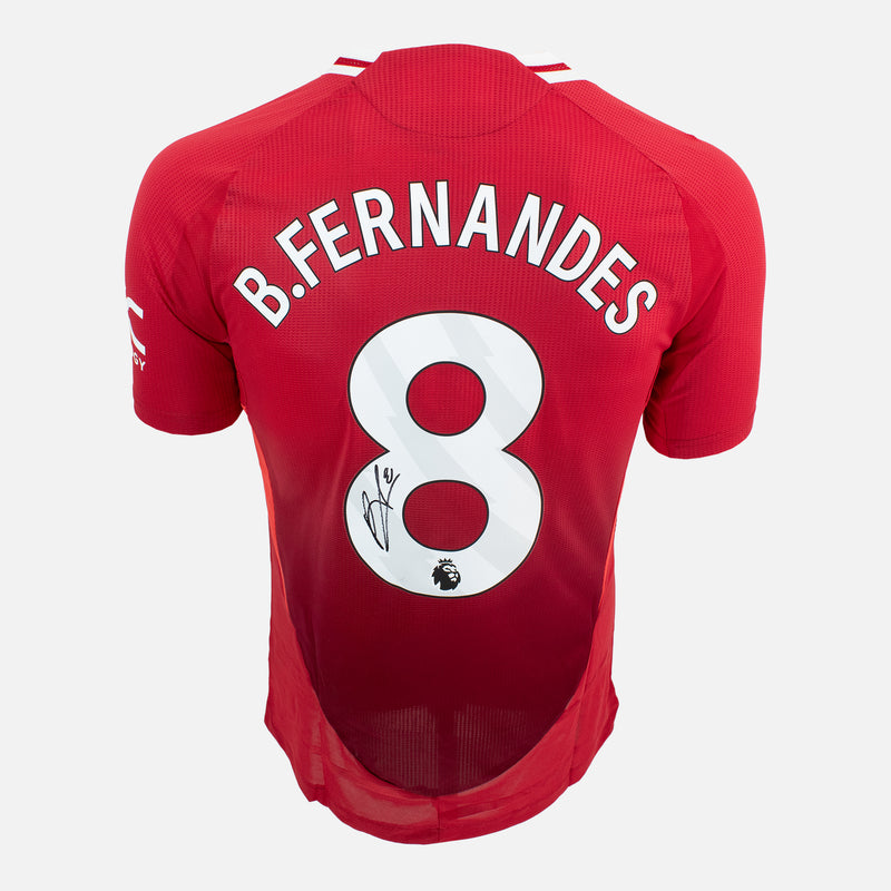 Framed Bruno Fernandes Signed Shirt, Manchester United Home [Mini]