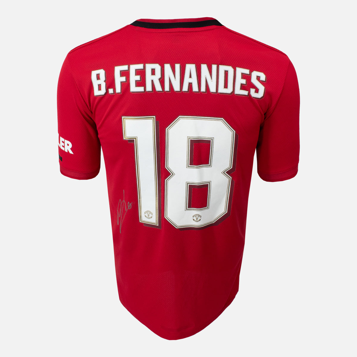 Bruno Fernandes Signed Manchester United Shirt 2019-20 Home [18] — Manchester United signed shirt from the 2019 to 2020 season | The Vault