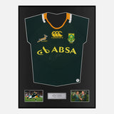 Framed Bryan Habana Signed South Africa Rugby Shirt 2011-13 [Classic]
