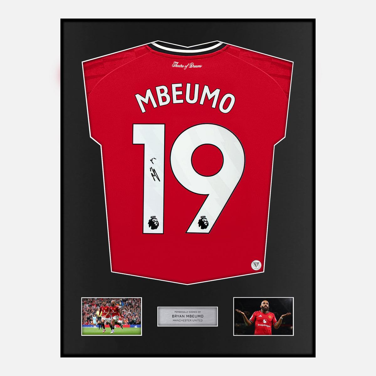Framed Bryan Mbeumo Signed Manchester United Shirt Home 2025-26 [Classic] — Verified autograph with NFC and certificate | The Vault