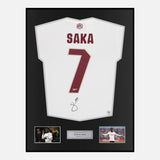 Framed Bukayo Saka Signed Arsenal Shirt 2025-26 Third away [Classic]