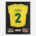 Framed Cafu Signed Brazil Shirt 1998 World Cup [Classic]