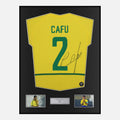 Framed Cafu Signed Brazil Shirt 2002 World Cup Winners [Classic]