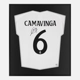 Framed Camavinga Signed Shirt, Real Madrid, Home, New [Mini]