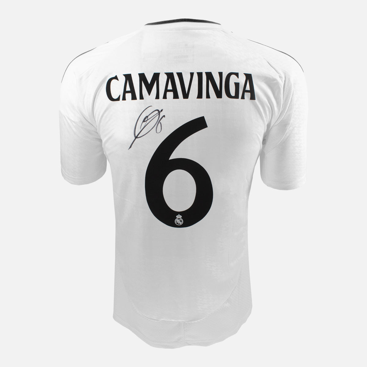 Eduardo Camavinga Signed Real Madrid Shirt 2024-25 Home [6] — Real Madrid signed shirt from the 2024 to 2025 season | The Vault