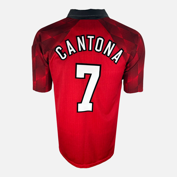 1996-98 Manchester United Home Shirt Cantona 7 [Excellent] L