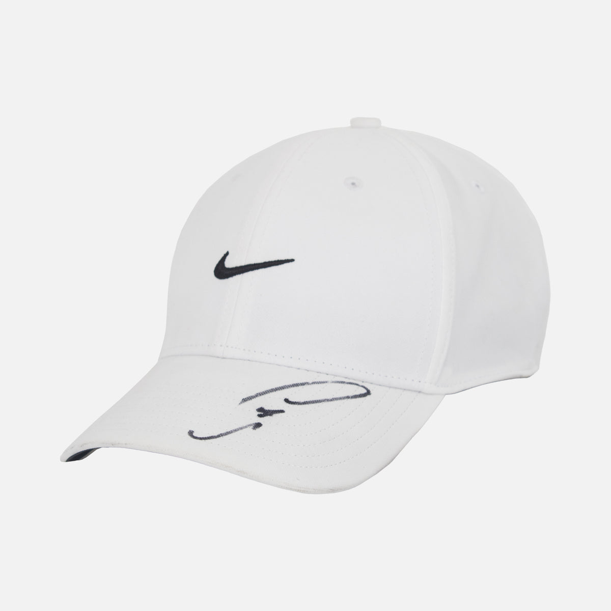 Carlos Alcaraz Signed Nike Swoosh Cap [White] — Shelf-ready collectible with optional framed wall display | The Vault