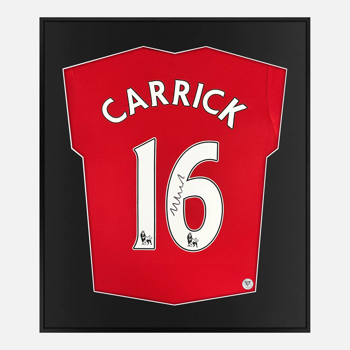 Framed Carrick Signed Shirt, Man Utd Red Home [Lite] — Authentic signature with NFC and COA | The Vault