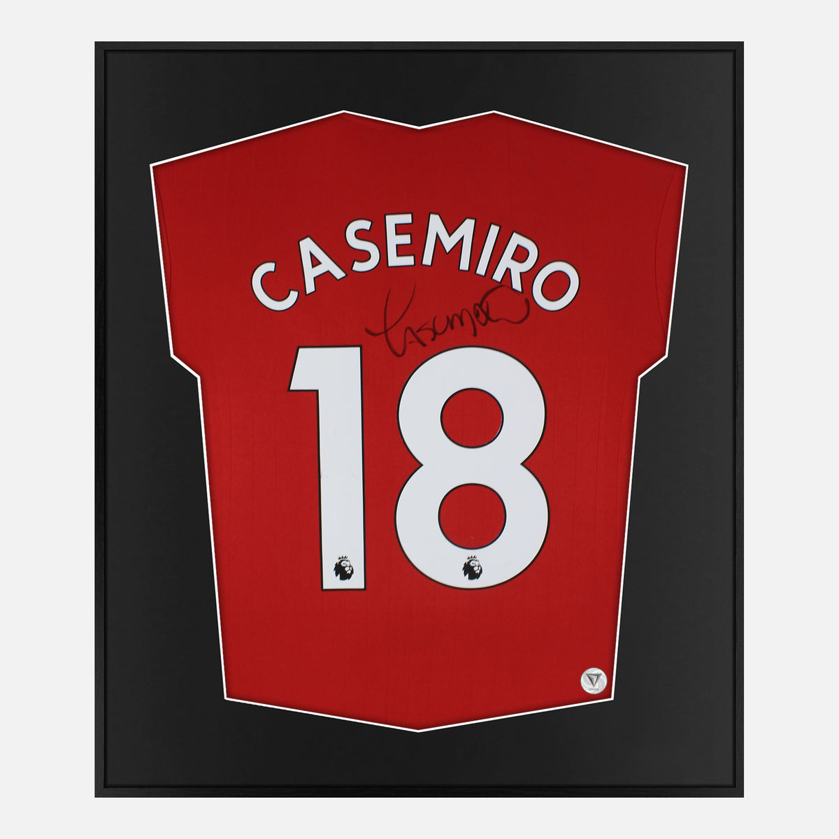Framed Casemiro Signed Shirt, Manchester United Home Red [Lite] — Authentic signature with NFC and COA | The Vault