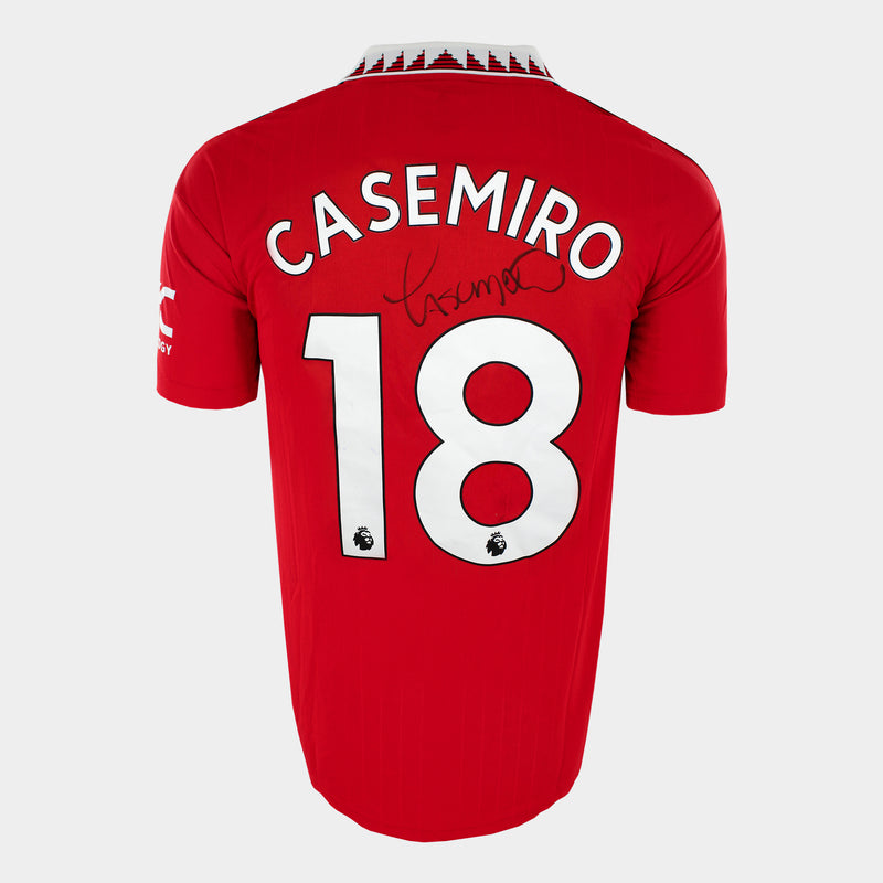 Framed Casemiro Signed Manchester United Shirt Home 2022-23 [Modern]