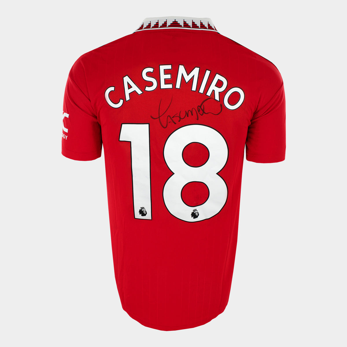 Casemiro Signed Manchester United Shirt 2022-23 Home [18] — Manchester United signed shirt from the 2022 to 2023 season | The Vault