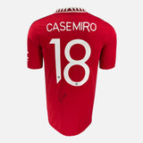 Framed Casemiro Signed Manchester United Shirt, Number 18 [Mini]