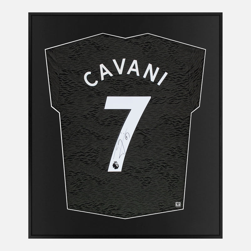 Framed Cavani Signed Shirt, Manchester United Away [Mini]