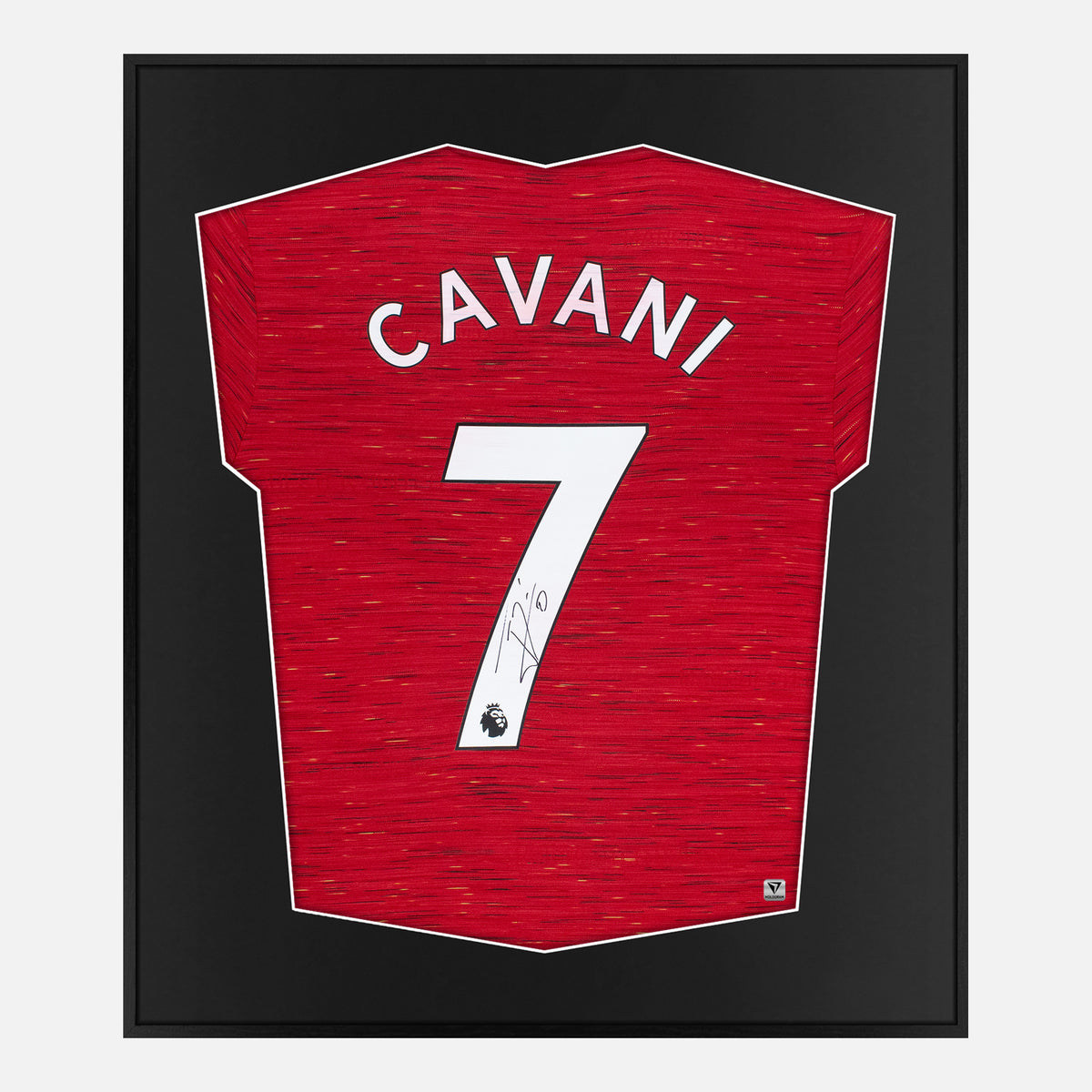 Framed Cavani Signed Shirt, Manchester United Home, 7 [Lite] — Authentic signature with NFC and COA | The Vault