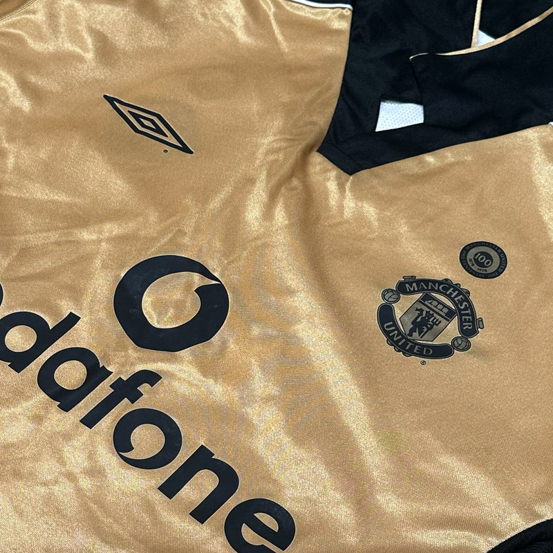 2001-02 Manchester United Away Shirt Centenary Reversible [Excellent] M